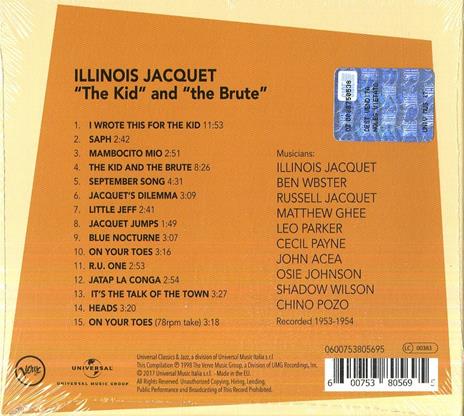 The Kid and the Brute - CD Audio di Ben Webster,Illinois Jacquet - 2