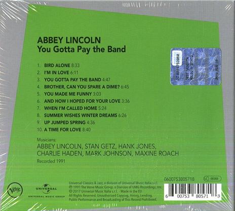 You Gotta Pay the Band - CD Audio di Abbey Lincoln - 2