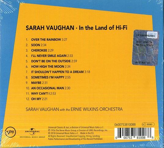 In the Land of Hi-Fi - CD Audio di Sarah Vaughan - 2