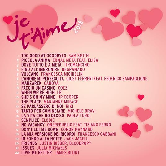 Je t'aime 2018 - CD Audio - 2