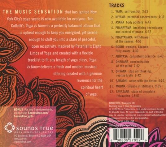 Yoga Is Union. Music for Yoga and Relaxation - CD Audio di Tom Colletti - 2