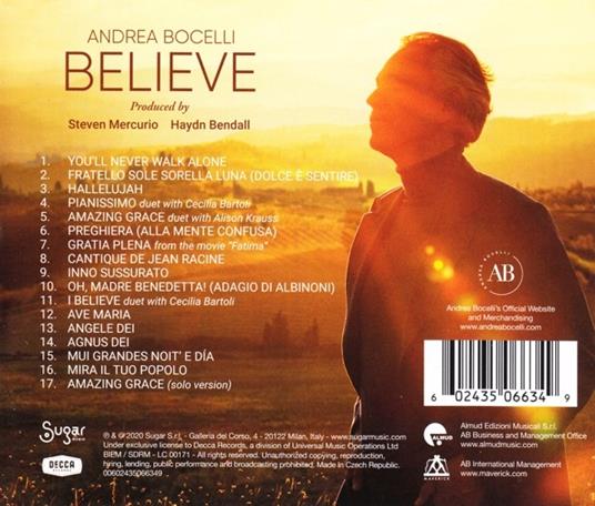 Believe - CD Audio di Andrea Bocelli - 2