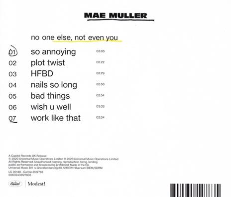 No One Else, Not Even You - CD Audio di Mae Muller - 2