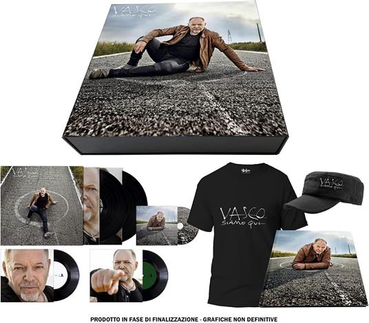 Siamo qui (Box Set: 2 LP + 2 x 7" Vinyl + CD with T-Shirt taglia L) - Vinile LP + CD Audio di Vasco Rossi