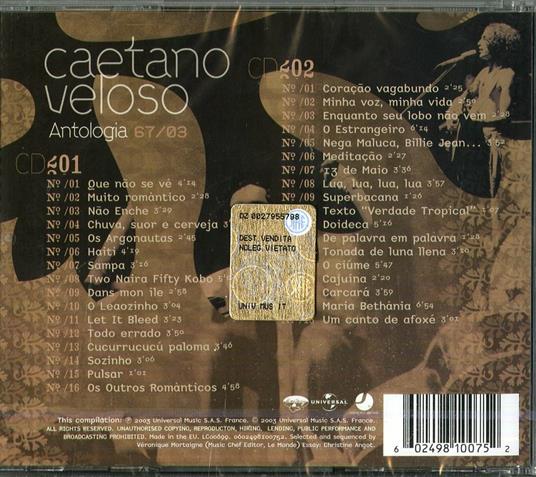 Antologia - CD Audio di Caetano Veloso - 2