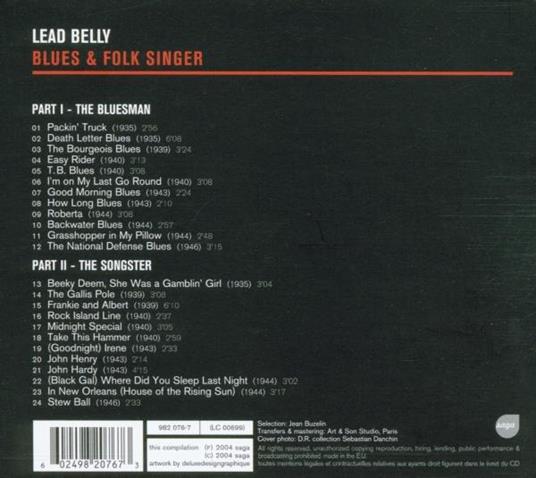 Blues & Folk Singer - CD Audio di Leadbelly - 2