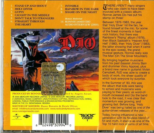Holy Diver (Remastered) - CD Audio di Dio - 2