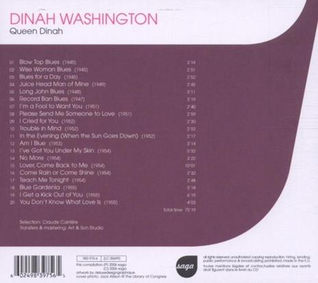 Queen Dinah - CD Audio di Dinah Washington - 2