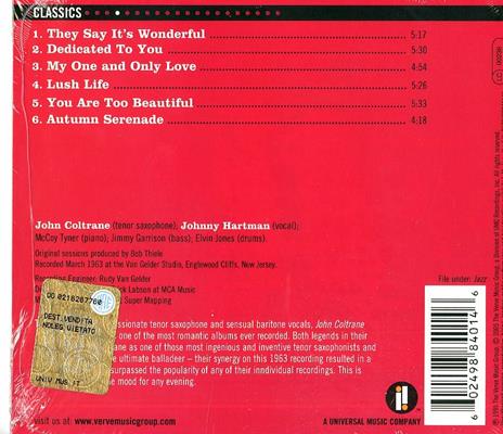 John Coltrane & Johnny Hartman - CD Audio di John Coltrane,Johnny Hartman - 2
