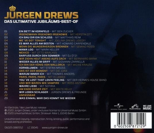 Das Ultimative Jubilaums - Best Of - CD Audio di Jurgen Drews - 2
