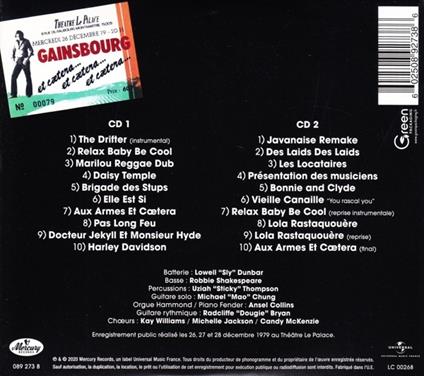 Enregistrement Public Au Theatre Le Palace - CD Audio di Serge Gainsbourg