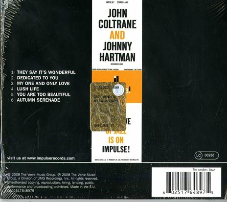 John Coltrane & Johnny Hartman - CD Audio di John Coltrane,Johnny Hartman - 2