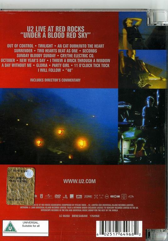 U2. Live at Red Rocks. Under a Blood Red Sky (DVD) - DVD di U2 - 2