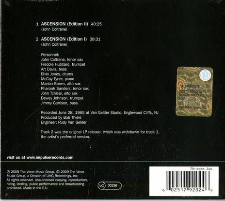 Ascension - CD Audio di John Coltrane - 2