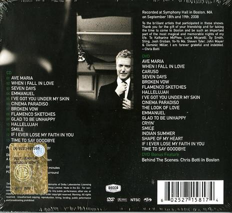 Live in Boston (Deluxe Edition) - CD Audio + DVD di Chris Botti - 2