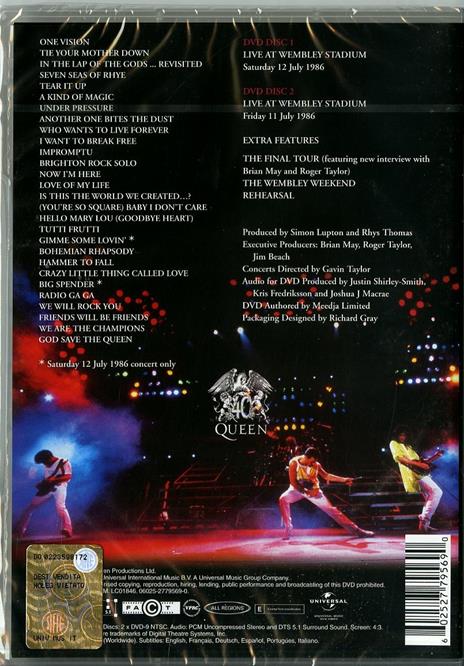 Queen. Live at Wembley (2 DVD) - DVD di Queen - 2