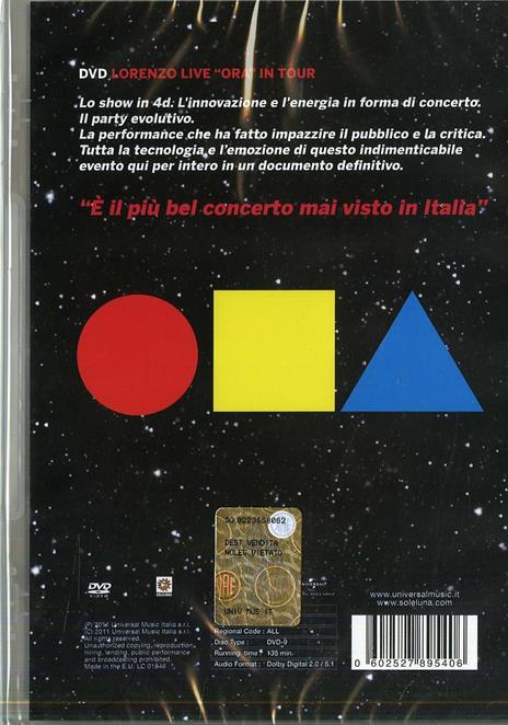Lorenzo Jovanotti Cherubini. Live \Ora\" in tour" (DVD) - DVD di Jovanotti - 2