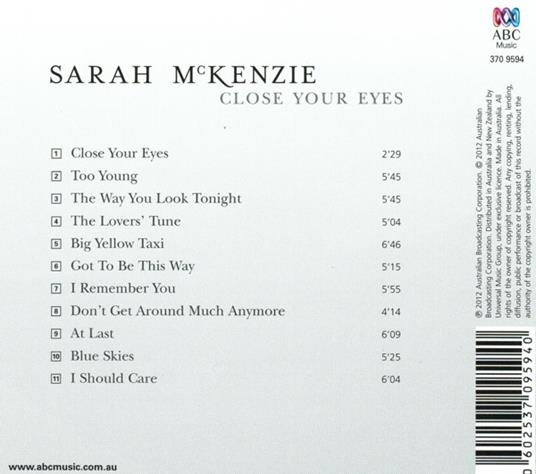 Close Your Eyes - CD Audio di Sarah McKenzie - 2
