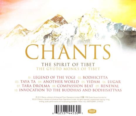 Chants. The Spirit of the Tibet - CD Audio di Gyuto Monks of Tibet - 2