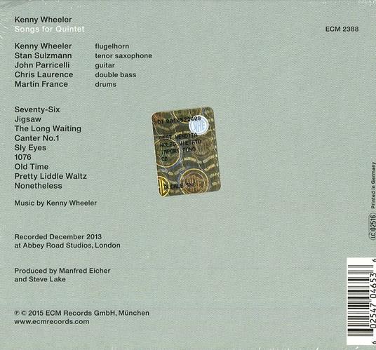 Songs for Quintet - CD Audio di Kenny Wheeler - 2