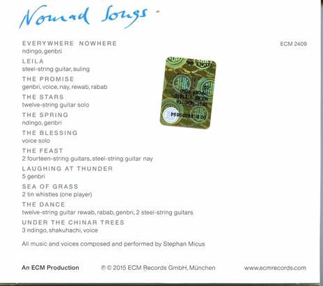 Nomad Songs - CD Audio di Stephan Micus - 2