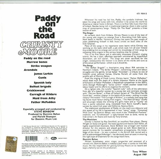 Paddy On The Road - Vinile LP di Christy Moore - 2