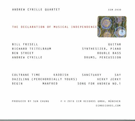 The Declaration of Musical Indipendence - CD Audio di Andrew Cyrille - 2