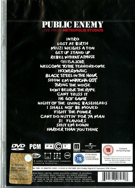 Public Enemy. Live from Metropolis Studios (DVD) - DVD di Public Enemy - 2