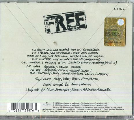 Free Live! - CD Audio di Free - 2