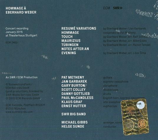 Omaggio a Eberhard Weber - CD Audio di Eberhard Weber - 2
