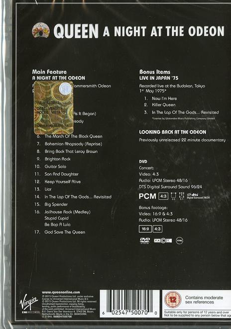 Queen. A Night At The Odeon (DVD) - DVD di Queen - 2