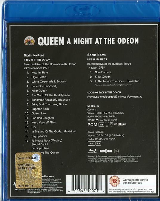 Queen. A Night At The Odeon (Blu-ray) - Blu-ray di Queen - 2