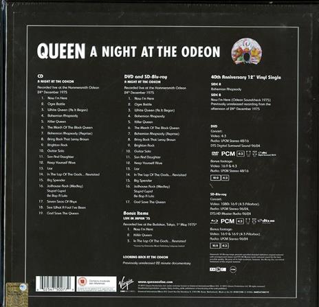 A Night at the Odeon '75 (40th Anniversary Edition + Libro) - Vinile LP + CD Audio + Blu-ray + DVD di Queen - 2