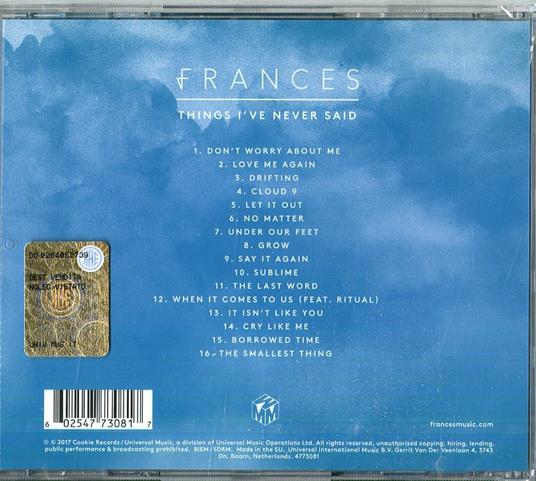 Things I've Never Said - CD Audio di Frances - 2