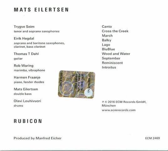 Rubicon - CD Audio di Mats Eilerstsen - 2