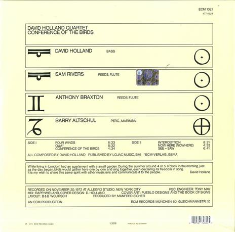 Conference of the Birds - Vinile LP di Dave Holland - 2