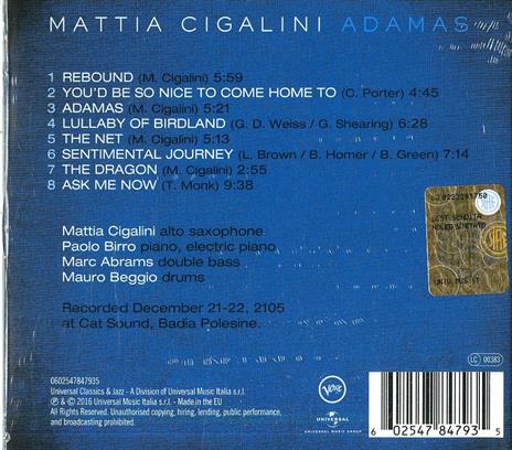Adamas - CD Audio di Mattia Cigalini - 2