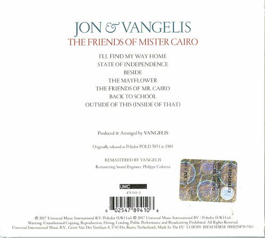 The Friends of Mr. Cairo - CD Audio di Jon & Vangelis - 2