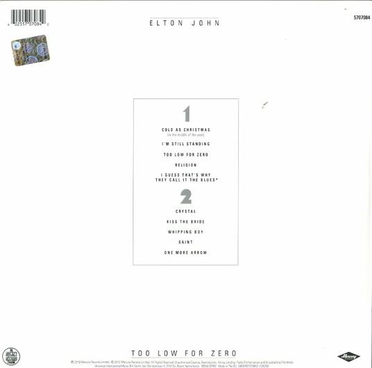 Too Low for Zero - Vinile LP di Elton John - 2