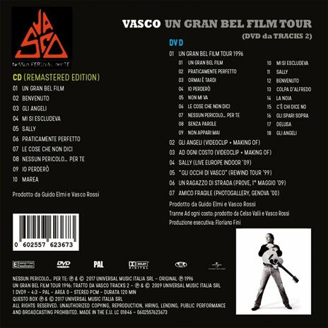 Nessun pericolo… per te - Un gran bel film (Remaster) - CD Audio + DVD di Vasco Rossi - 3