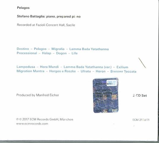 Pelagos - CD Audio di Stefano Battaglia - 2