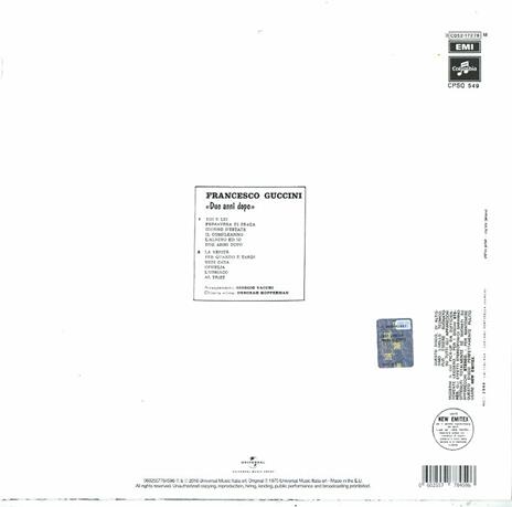 Due anni dopo (180 gr.) - Vinile LP di Francesco Guccini - 2