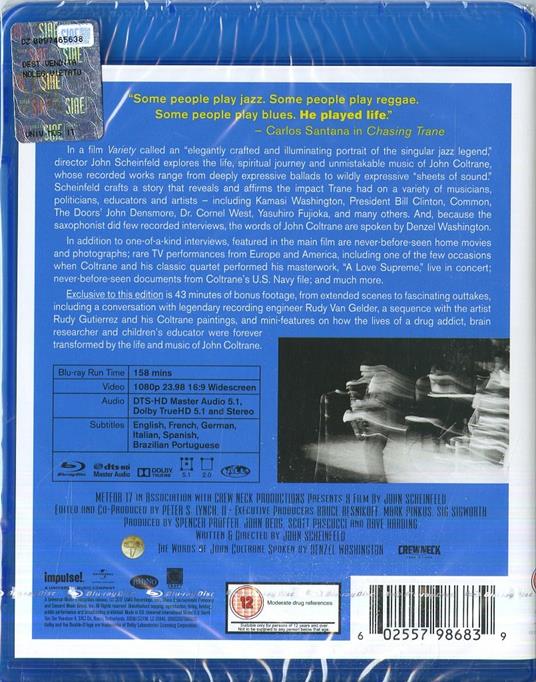 Chasing Trane. The John Coltrane Documentary (Blu-ray) - Blu-ray di John Coltrane - 2