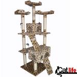 Tiragraffi Per Gatti Albero Sisal Parco Giochi Gatto Tira Graffi 170Cm Beige