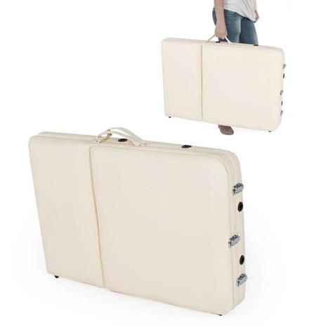 Lettino Massaggi Alluminio Pieghevole 3 Zone Fisioterapia SPA Beige 12kg + Borsa - 5