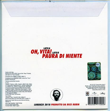 Oh vita! Paura di niente - Vinile 7'' di Jovanotti - 2