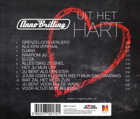 Uit Het Hart - CD Audio di Anno Britting - 2