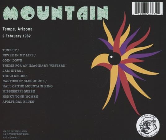 Live in Tempe, Arizona 1982 - CD Audio di Mountain - 2
