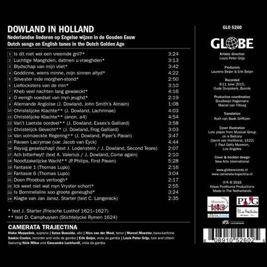 Dowland in Holland - CD Audio di John Dowland,Camerata Trajectina - 2