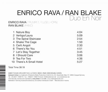 Duo en noir - CD Audio di Enrico Rava,Ran Blake